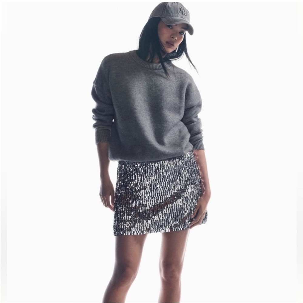 Glamorous Sequin Mini Skirt - Silver